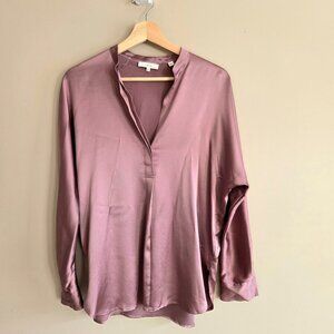 Vince 100% silk mauve/dusty rose color blouse.